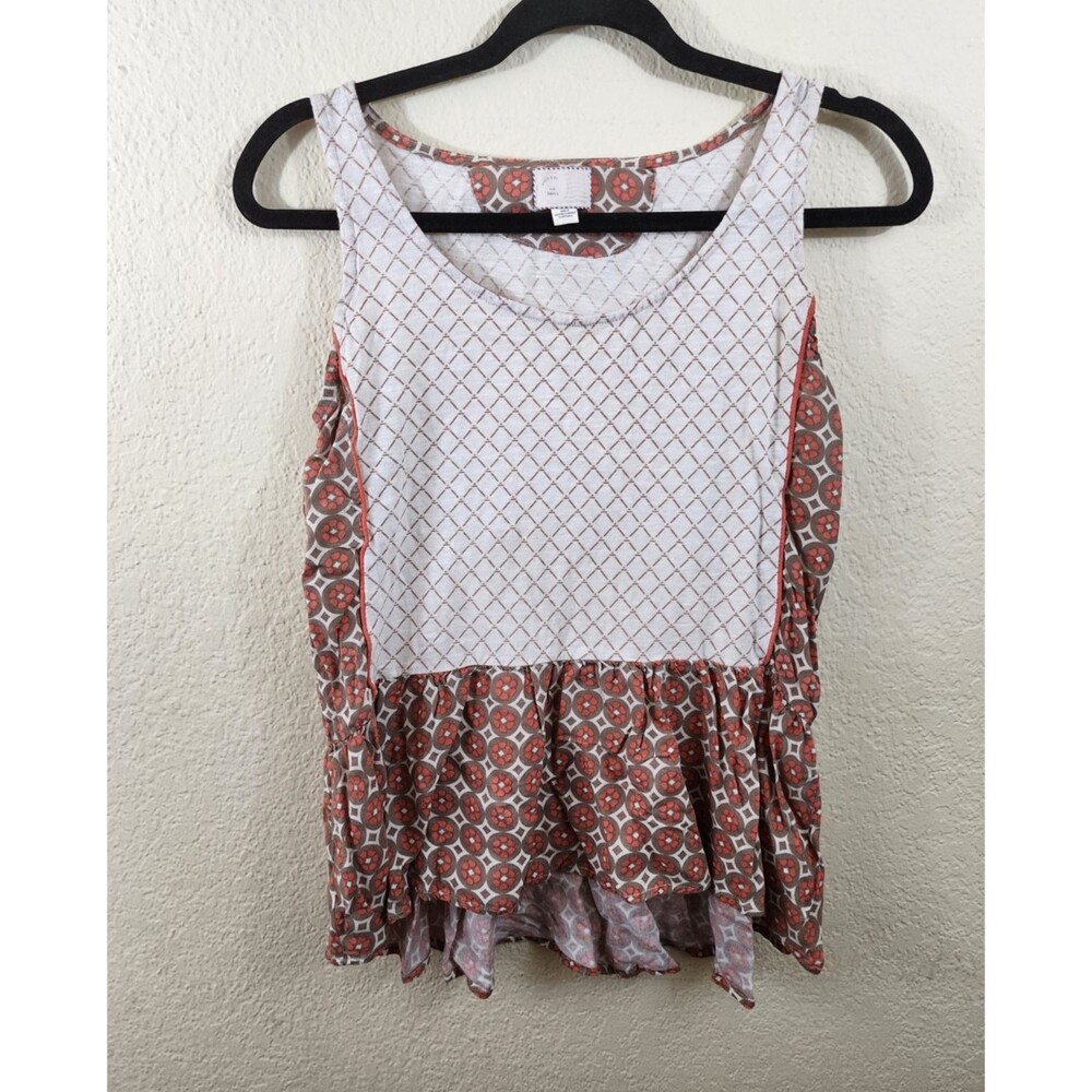 Postmark Anthropologie Womens S Orange 70s Boho Retro Style Scoop Neck Tank Top
